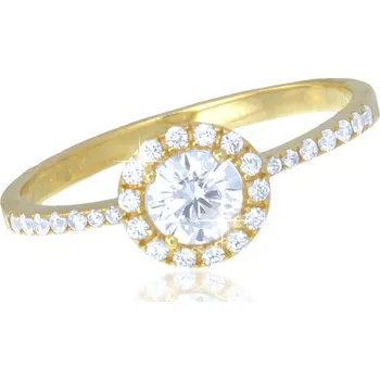 Prsten Cutie Jewellery Zlatý prsten s čirými zirkony vel.58 – zlatý šperk ryzosti 585/1000 v Dárkovém balení s Certifikátem GLRYB-58-17421