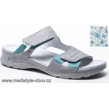 Dámská zdravotní obuv MEDISTYLE NINA LN-T16/1 pantofel šedo-modrý, šedá - 41