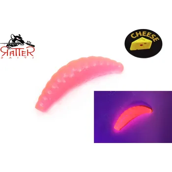 Umělá nástraha Ratter Baits Gumová nástraha Ratterbaits Trout Maggot 33mm Pink Glow Cheese (12ks)