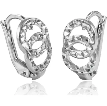 Náušnice GEMMAX Náušnice z bílého zlata spojené kroužky – zlatý šperk ryzosti 585/1000 v Dárkovém balení s Certifikátem GLEWN-27981