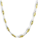 GEMMAX Original – garance kvality Zlatý náhrdelník - žlutý a bílý lesk délka 45 cm – žluto-bílé zlato 585/1000 GLNCN-45-88771 – v dárkovém balení s Certifikátem ryzosti