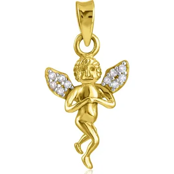 Přívěsek GEMMAX Plastický zlatý přívěsek Andělíček se zirkony GLPCB-30781 Zlatá