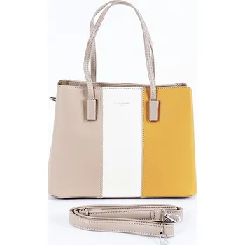 Kabelka Tříoddílová kabelka do ruky David Jones 6939-2 světlehnědá | KabelkyproVas.cz