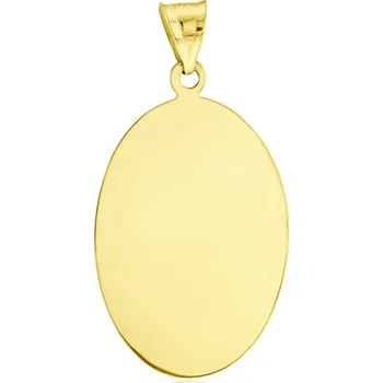 Přívěsek GEMMAX Oválný zlatý přívěsek vhodný k porytí – zlatý šperk ryzosti 585/1000 v Dárkovém balení s Certifikátem GUPYN-37831