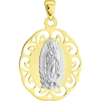 Přívěsek GEMMAX Prořezávaný zlatý přívěsek s Madonkou – zlatý šperk ryzosti 585/1000 v Dárkovém balení s Certifikátem GUPCN-41031