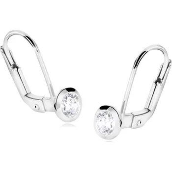 Náušnice Cutie Jewellery Náušnice z bílého zlata Ø 5,5 mm se zirkony Z8003 klapka – zlatý šperk ryzosti 585/1000 v Dárkovém balení s Certifikátem GLEWB-38221