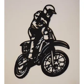 Obraz Motorka Motocross dřevěný obraz - Tmavě hnědá lazura