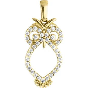 Přívěsek GEMMAX Zlatý přívěsek Sovička – zlatý šperk ryzosti 585/1000 v Dárkovém balení s Certifikátem GLPYB-26811