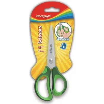 Školní nůžky KEYROAD Soft, 15cm, blistr, asort