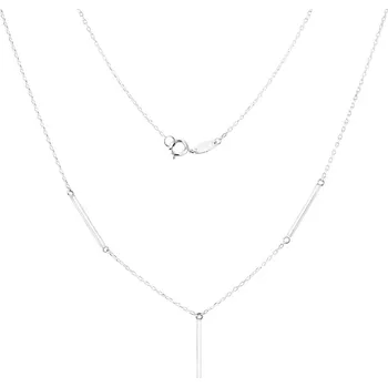 Náhrdelník GEMMAX Minimalistický náhrdelník z bílého zlata délka 42 cm – zlatý šperk ryzosti 585/1000 v Dárkovém balení s Certifikátem GLNWN-42-40431