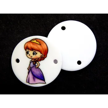 Knoflík GU389, Plastový knoflík, nášivka, princezna, 36" / 1 kus