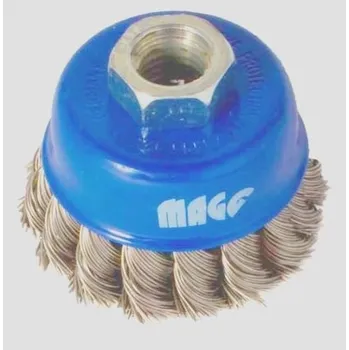 Drátěný kartáč Nerezový hrnkový kartáč 80mm na uhlovou brusku - MAGG