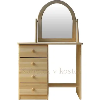 Knihovna Toaletní stolek se zrcadlem Přírodní