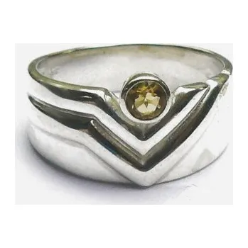 Prsten Stříbrný prsten zirkon - 3307 AKCE (Stříbrný prsten se žlutým zirkonem)