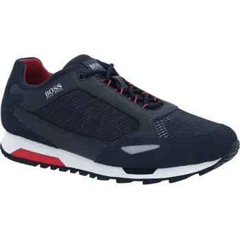 Pánské pantofle boss Tenisky Parkour_runn_net2 s přídavkem kůže | Barva:tmavě modrá | Velikost:40