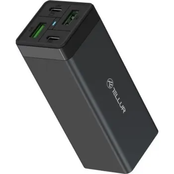 Tellur PDHC2 AC nabíječka do sítě, 65W (2xPD 2xQC3.0), černá