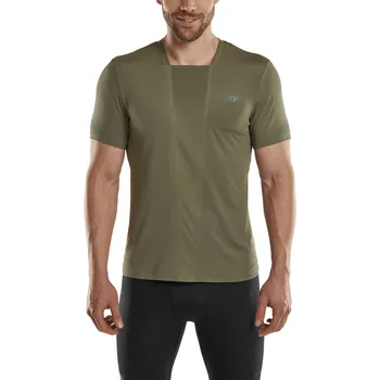 Pánské tričko CEP Běžecké tričko s krátkým rukávem Pánské Velikost: L, Barvy: olive