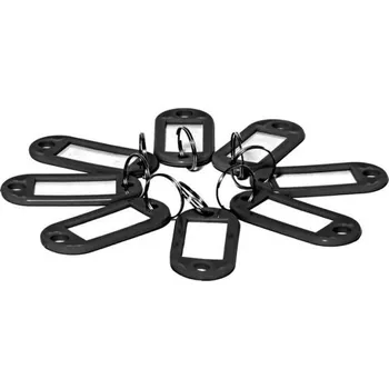 Jmenovka na klíče 10ks černá 009605