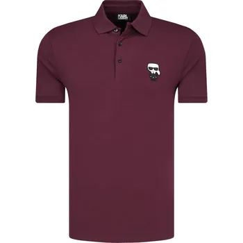 Pánské tričko Karl Lagerfeld Polokošile | Barva:vínový | Velikost:L