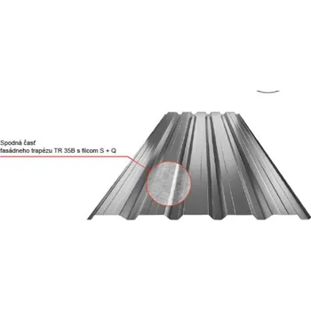 Plech Plech trapézový pozinkovaný 35B plus - stěnový 0,55mm, lesklý