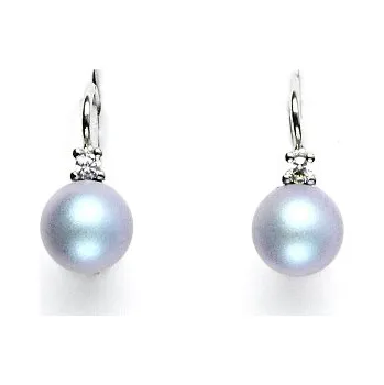 Náušnice Stříbrné náušnice perla Swarovski Iridescent light blue - NK1207 (Stříbrné náušnice se Swarovski perlou 8 mm)