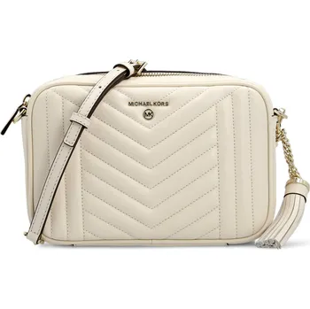 Michael Kors Kůžoná crossbody kabelka JET SET CHARM | Barva:krémová | Velikost:OS