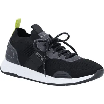 Pánské pantofle boss Tenisky Titanium_Runn_knst s přídavkem kůže | Barva:černý | Velikost:41