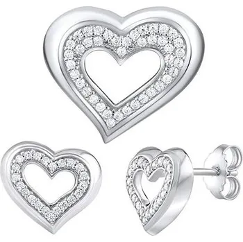 Souprava šperků Stříbrná dárková souprava šperků ve tvaru srdce FWS10218