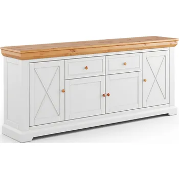 Komoda Komoda 2.4, Marone Elite, bílá- přírodní, borovice, rozměr 200x85x41cm