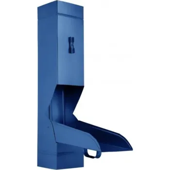 sběrač dešťové vody Zachytávač vody pozinkovaný hranatý modrý 100 mm