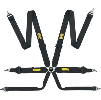 FIA 6 bodové bezpečnostní pásy OMP Tecnica3 černé