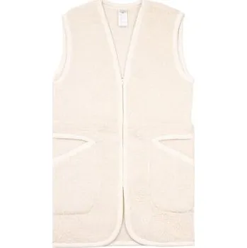 Vlnka Prodloužená vesta z ovčí vlny přírodní velikost oblečení M