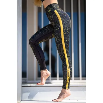 Dámské legíny Luxusní dámské zeštíhlující sportovní legíny s vysokým pasem Zlaté Mámení L