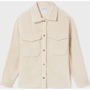 Dětská móda Mayoral dívčí bunda,svrchní košile 7174 béžová, mentolová Rozměr: 157 (14 let)