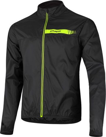 Pánská cyklistická větrovka Etape Bora 2.0 černá/žlutá fluo - XL