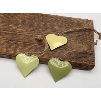 Velikonoční dekorace Srdce smaltované zelené malé, Barva Světle zelená