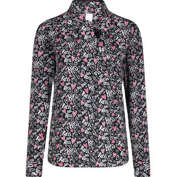Dámská košile boss Hedvábná košile Bansuma1 HUGO BOSS X JUSTIN TEODORO | Barva:černý | Velikost:36