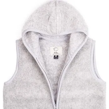 Dámská vesta Vlnka Vlněná vesta Merino s kapucí světle šedá velikost oblečení M