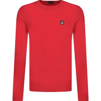 Pánská móda EA7 Tričko s dlouhým rukávem | Barva:červený | Velikost:XL