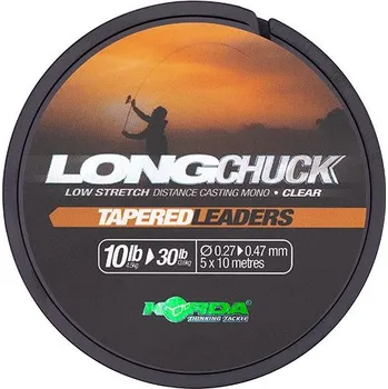 Korda LongChuck Tapered Leaders Clear 5x10 m - 0,27-0,47 mm