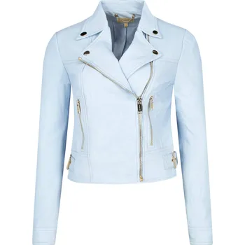 Dámská casual bunda Michael Kors Křivák CRINKLE MOTO | Barva:světlo modrá | Velikost:S