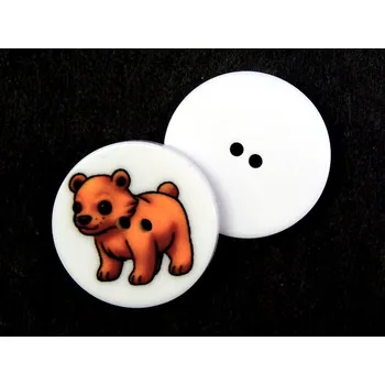 Knoflík GU482, Knoflík plastový, Medvěd, 32" / 1 ks