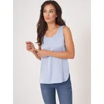 hedvábný top Repeat - Timeless basics sky 36