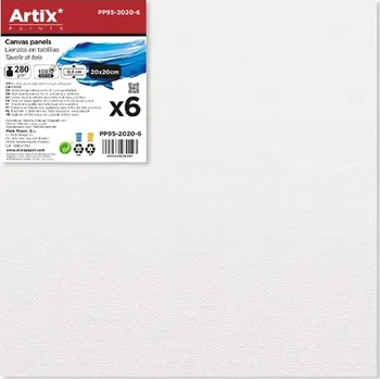 Malířské plátno Main Papel S.L. Malířská plátna na desce 20×20cm sada (6ks) 280g/m2