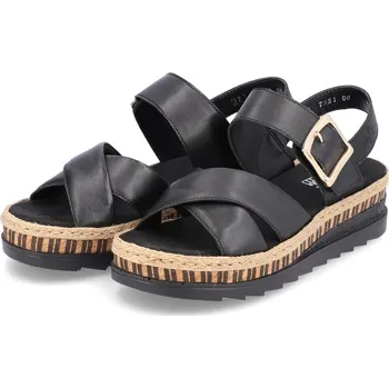 Dámské sandále Dámské kožené sandále V7951-00 Rieker černé Barva: schwarz, Velikost: 41