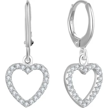 Náušnice Olivie Stříbrné kroužky SRDCE 7434 Ag 925; ≤2,4 g.