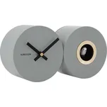 Present time Matně šedé nástěnné hodiny Burung