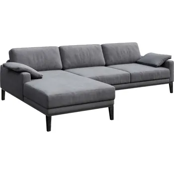 Pohovka Šedá manšestrová rohová pohovka MESONICA Musso 248 cm, levá