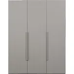 WOOOD Světle šedá ořechová šatní skříň Renda 210 x 165 cm