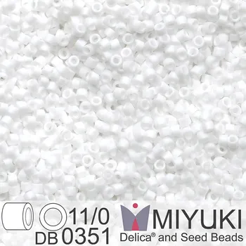 Korálek Korálky Miyuki Delica 11/0. Barva Matte White DB0351. Balení 5g.